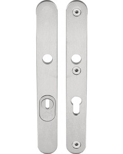 Massieve veiligheidsschilden met kerntrekebeveiliging BASICS LBSM-28KT kruk/kruk SKG*** PC92 PVD mat RVS