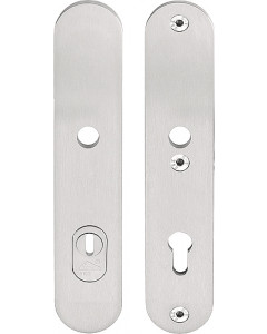 Massieve veiligheidsschilden met kerntrekebeveiliging BASICS LBSM-50KT kruk/kruk SKG*** PC55 PVD mat RVS